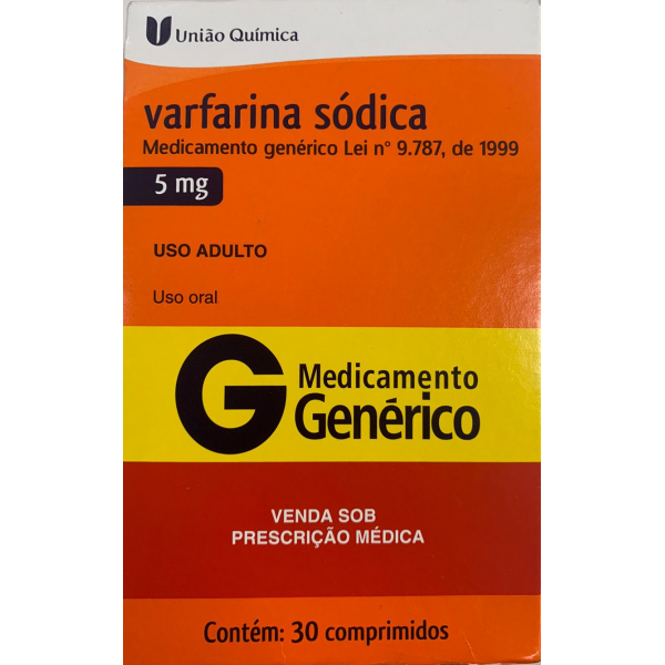 Varfarina sódica 5mg 30 comprimidos união química genérico